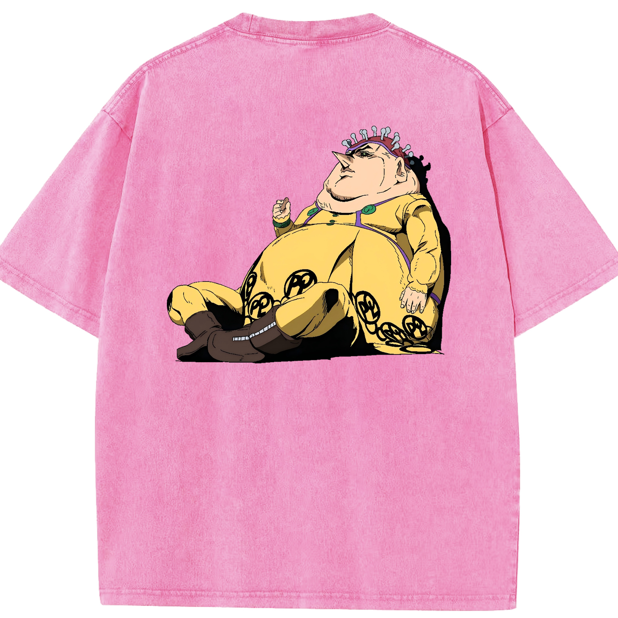 （画像用） ジョジョの奇妙な冒険 ポルポ JoJo's Bizarre Adventure Polpo 綿100% ヴィンテージ風 半袖Tシャツ（背面プリント）